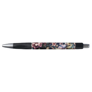Stylo Fleurs et papillons de printemps antiques