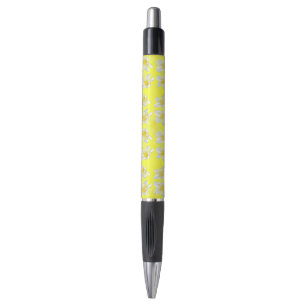 Stylo Fleurs Frangipani Jaunes,