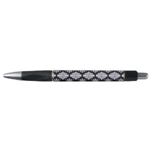 Stylo Formes florales pastel sur fond noir
