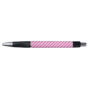 Stylo Fuchsia et blanc cinq bandes motif