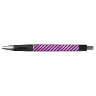 Stylo Fuchsia et blanc cinq bandes motif avec bleu