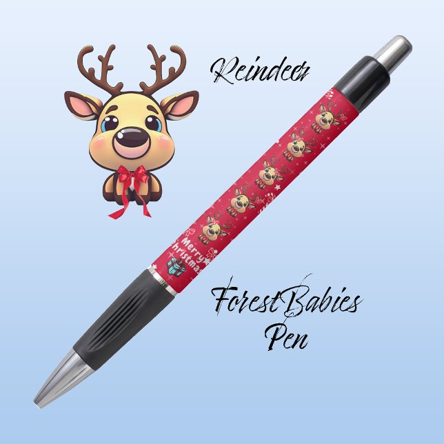 Stylo Fun Merry Christmas Reindeer Xmas Deer Red 🦌✨ (Créateur téléchargé)