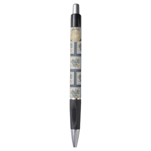 Stylo G Bureau de création Fleur bleue (Devant (Vertical))
