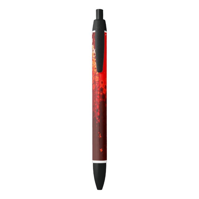 Stylo géométrique en rouge vif et beige (Dos (Vertical))
