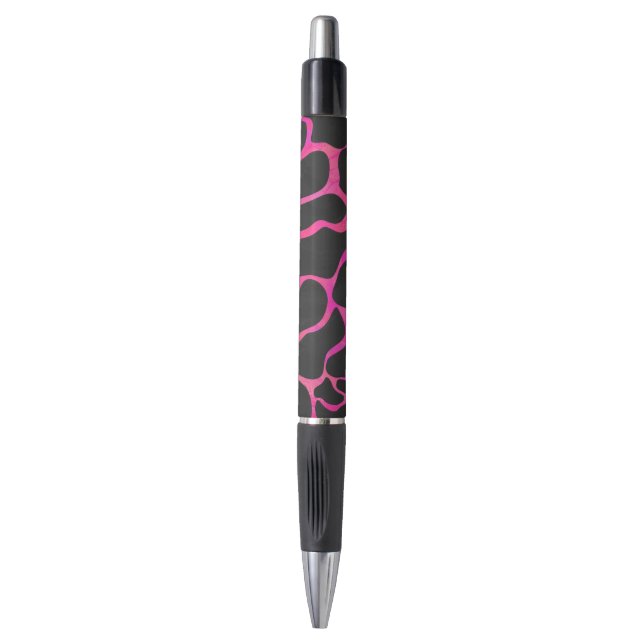 Stylo Giraffe rose chaude et noire (Devant (Vertical))