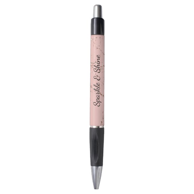 Stylo Glitzy Pink Blush Rose Gold Glitter Sparkle (Devant (Vertical))