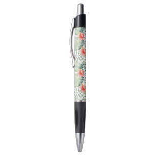 Stylo Hibiscus Feuille tropical Aquarelle florale