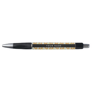 Stylo Hibiscus jaune, Hibiscus orange, Votre nom
