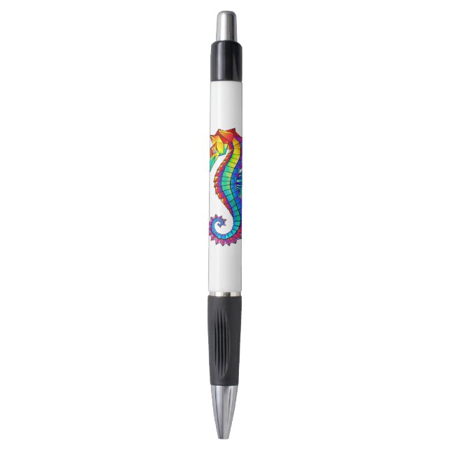 Stylo Hippocampe polygonal arc-en-ciel (Devant (Vertical))