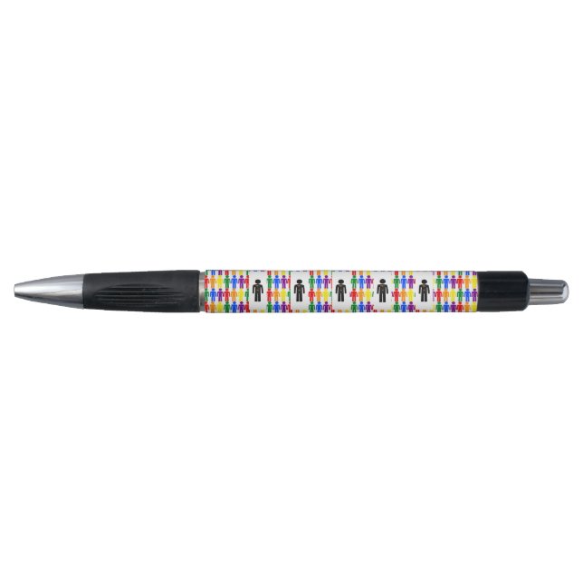 Stylo Hommes gays LGBTQ Silhouette et arc-en-ciel (Devant)