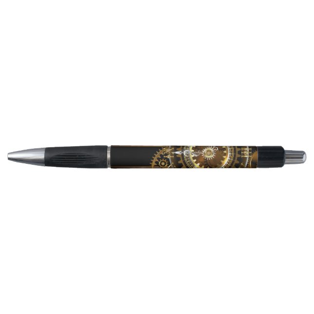 Stylo Horloge Steampunk avec des engrenages anciens (Devant)