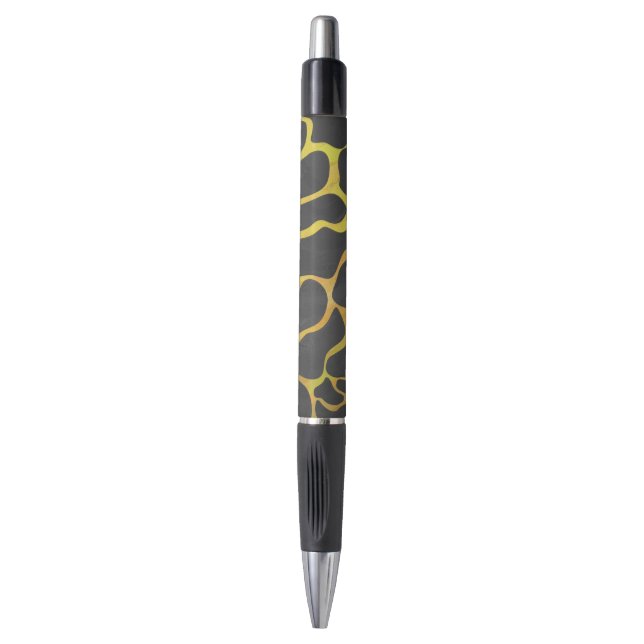Stylo Impression Giraffe noir et jaune (Devant (Vertical))