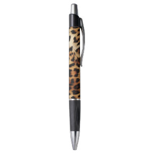 Stylo Imprimé Léopard Marron Crème