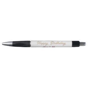 Stylo joyeux anniversaire jaune marron pastel moderne te