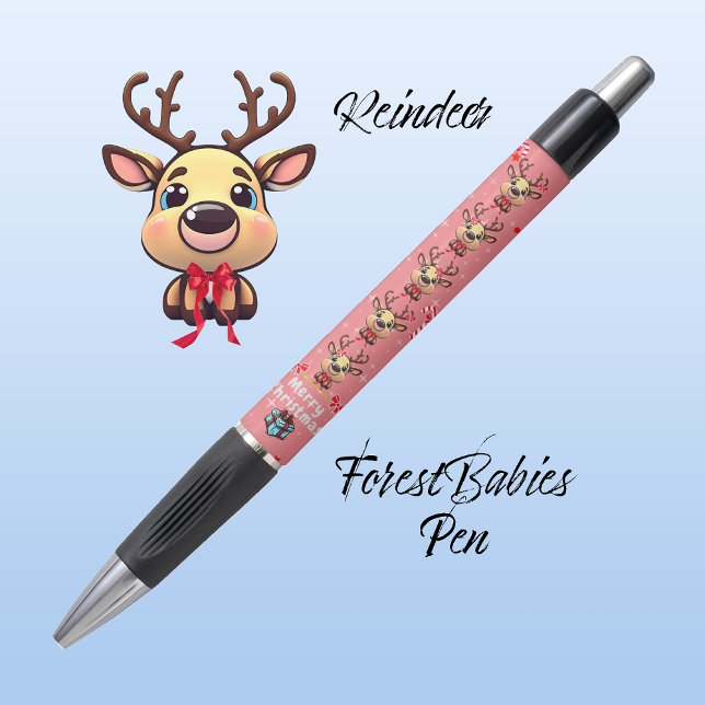 Stylo Joyeux Noël Reindeer Xmas Deer Rose 🦌 ✨ (Créateur téléchargé)