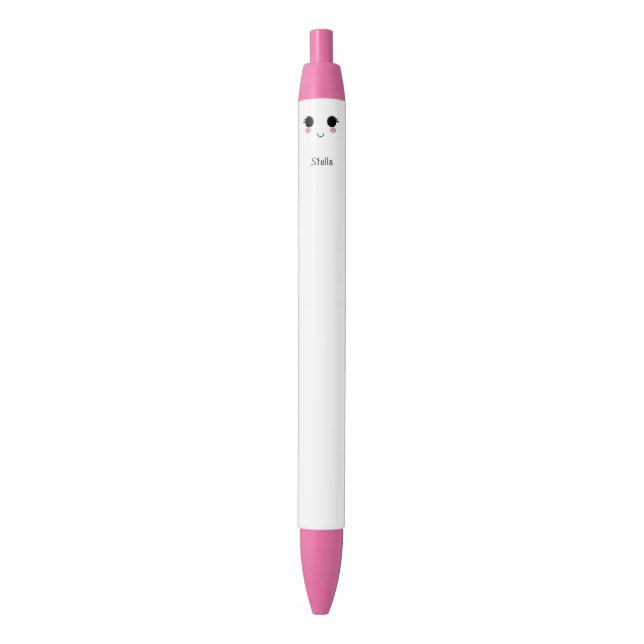 Stylo Kawaii Rose Noir (devant Vertical)