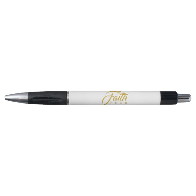 Stylo La foi sur la peur or et blanc (Devant)