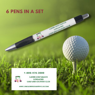 Stylo Ladies Golf League Pink Cart Logo Site Web Télépho