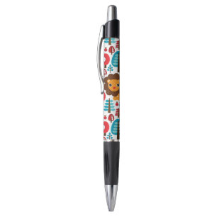 Stylo le rétro lion mignon badine l'illustration