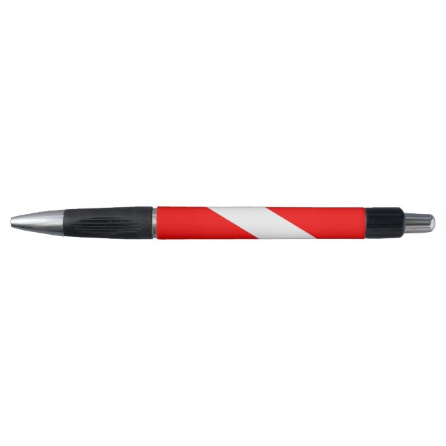 Stylo le symbole diagonal rouge de la plongée sous-marin (Devant)