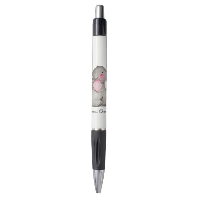 Stylo L'éléphant mignon de bébé d'aquarelle avec (Devant (Vertical))
