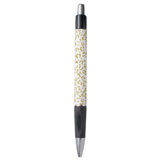Stylo Leopard d'or, Parties scintillant d'or, Empreinte  (Devant (Vertical))