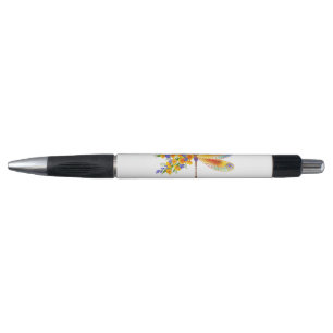 Stylo libellule de fleurs jaunes