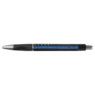Stylo Ligne Bleue Mince - Officier de Police - Drapeau A
