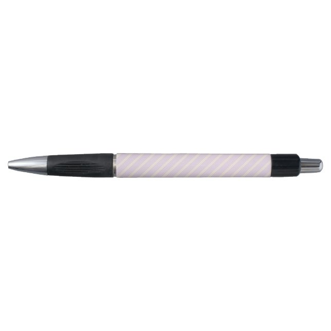 Stylo Lilac violet et beige cinq bandes motif (Devant)