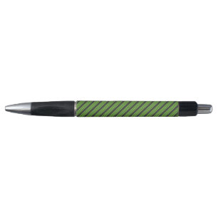Stylo Lime vert et charbon de bois cinq bandes motif
