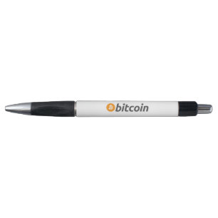 Stylo Logo Bitcoin grand avec symbole Bitcoin orange