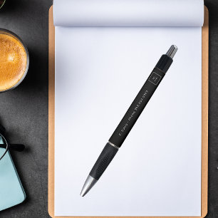 Stylo Logo de l'entreprise noir blanc nom téléphone