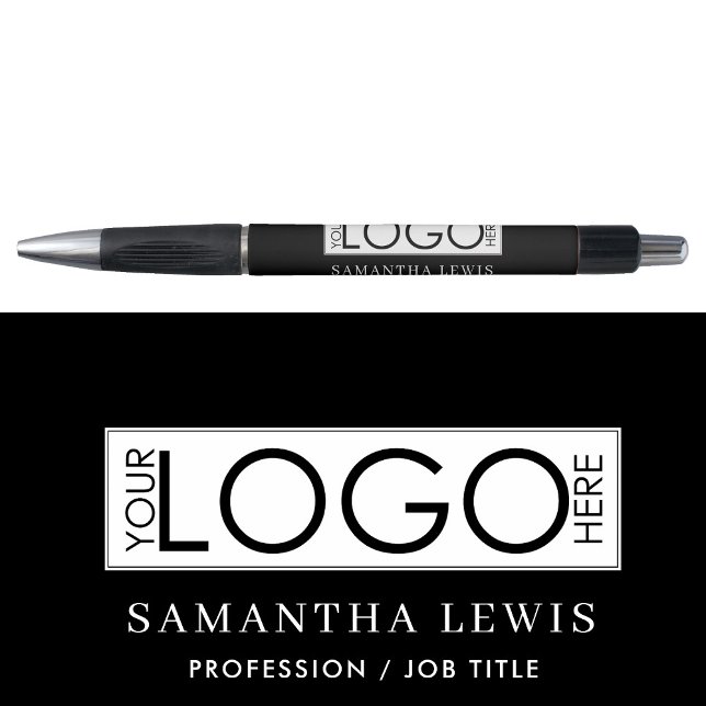 Stylo Logo de l'entreprise promotionnelle moderne & Text (Modern Promotional Business Logo & Text Black Pen)