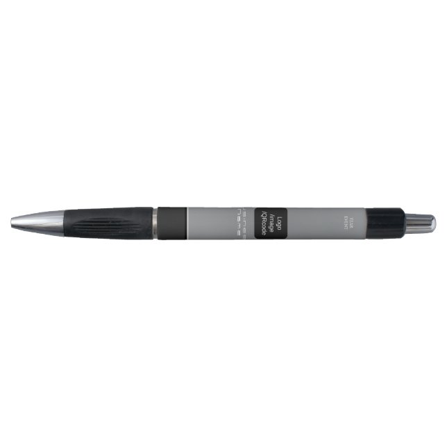 Stylo Logo d'entreprise moderne et chic noir gris (Devant)