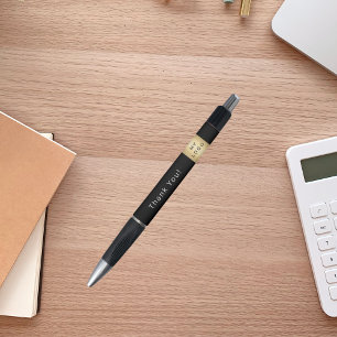 Stylo Logo noir blanc entreprise Merci