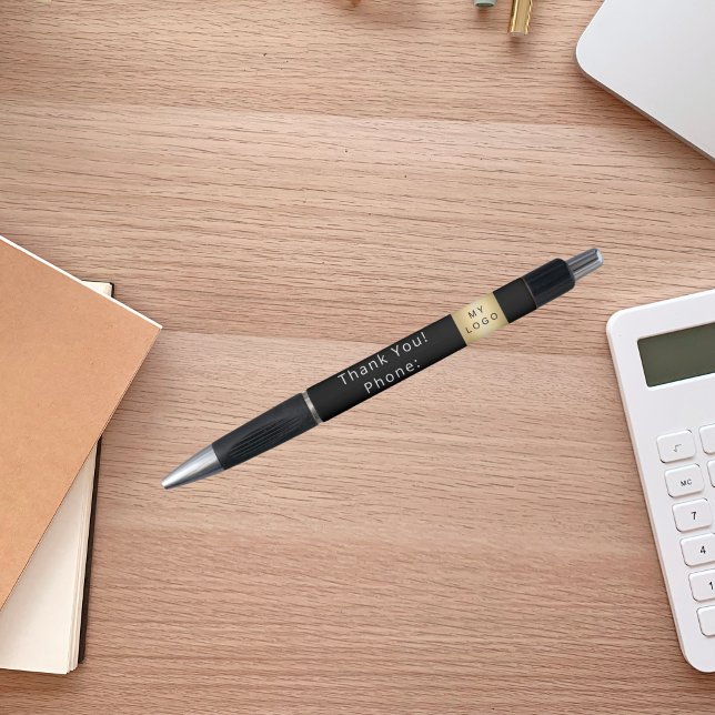 Stylo Logo noir blanc entreprise Merci (Créateur téléchargé)