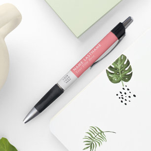 Stylo Logo personnalisé Élégant Rose Clair Simple Entrep