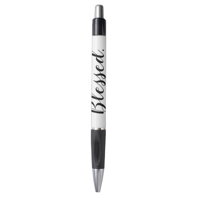Stylo Manuscrit moderne blanc noir béni inspiré (Devant (Vertical))