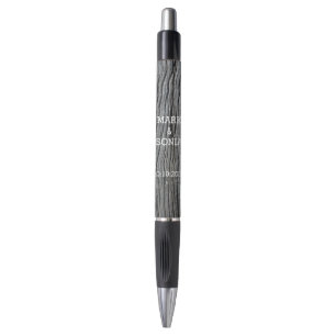 Stylo Mariage de coeur sculpté en bois