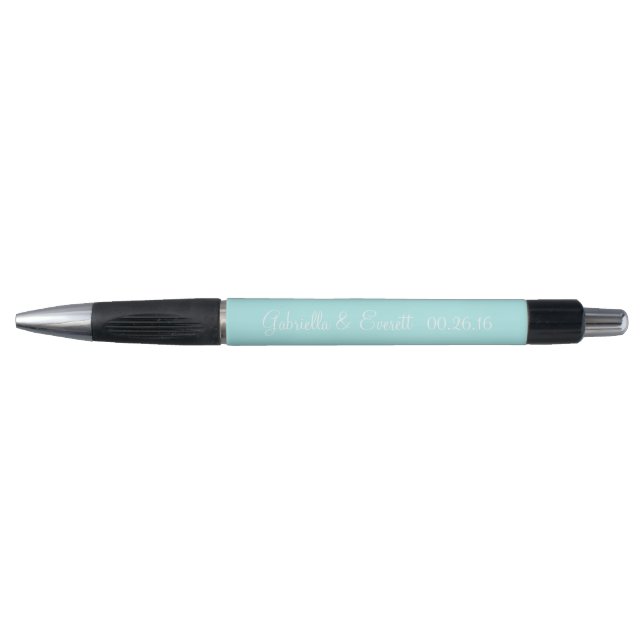 Stylo Mariage personnalisé bleu pâle Faveurs (Devant)