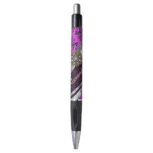 Stylo Modèle personnalisé joli magenta girly damask