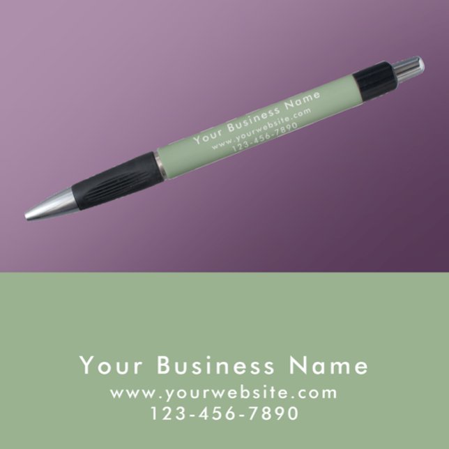 Stylo Modern Minimalist Sage Green Business Promotional (Customize this modern script sage green business promotional pen gift.
)