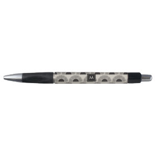 Stylo Monogramme d'art Abstrait moderne noir et beige Su