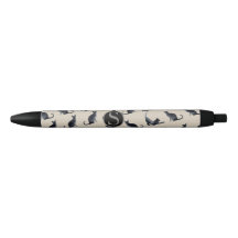 Stylo monogramme de chat noir