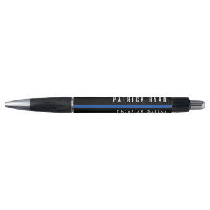 Stylo Monogramme de la ligne bleue mince de la police