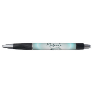 Stylo Monogramme de lumière de néon bleu mystérieux de m