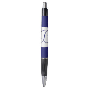 Stylo Monogramme en cercle bleu gras
