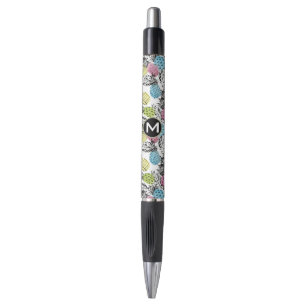 Stylo Monogramme grunge des paumes d'ananas