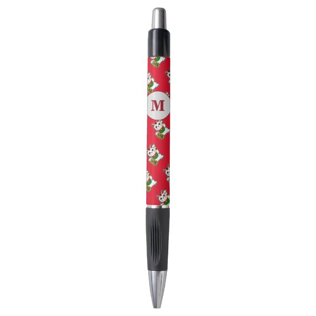 Stylo Monogramme japonais Lucky Cat (Devant (Vertical))