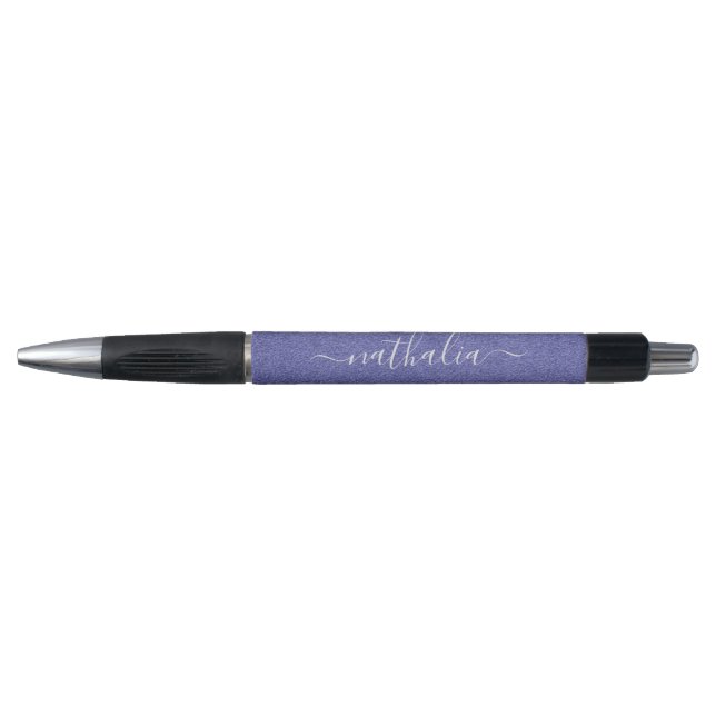 Stylo Monogramme moderne violet à huile violette (Devant)